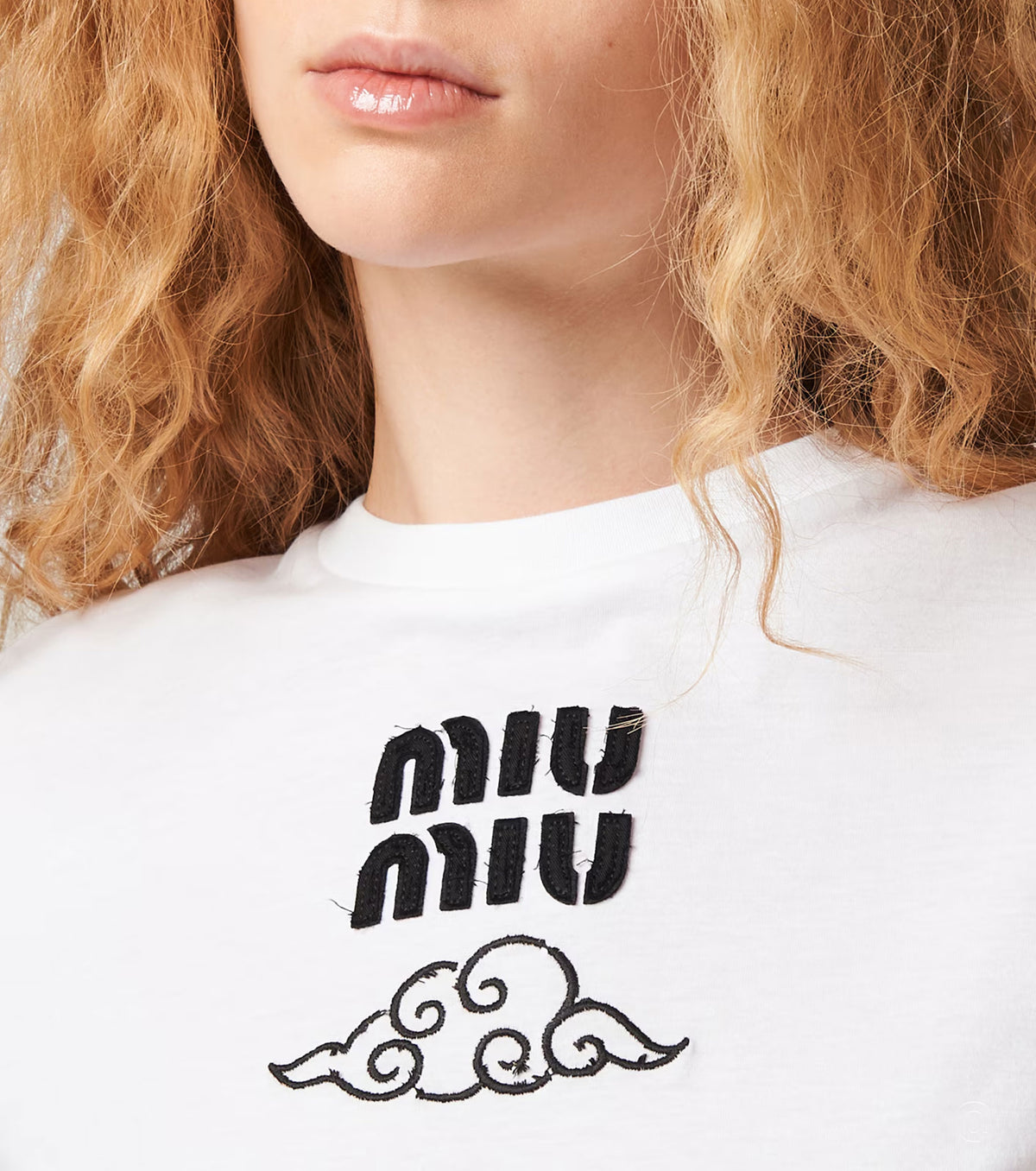 Cloud Logo Cropped T-shirt MIU5007