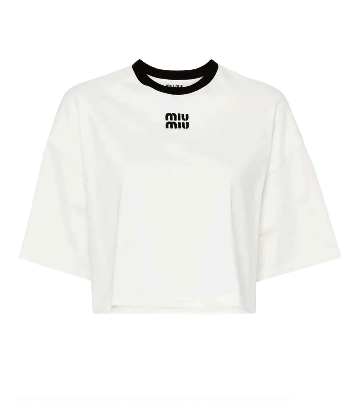 Embroidered Logo Cropped T-Shirt MIU5002