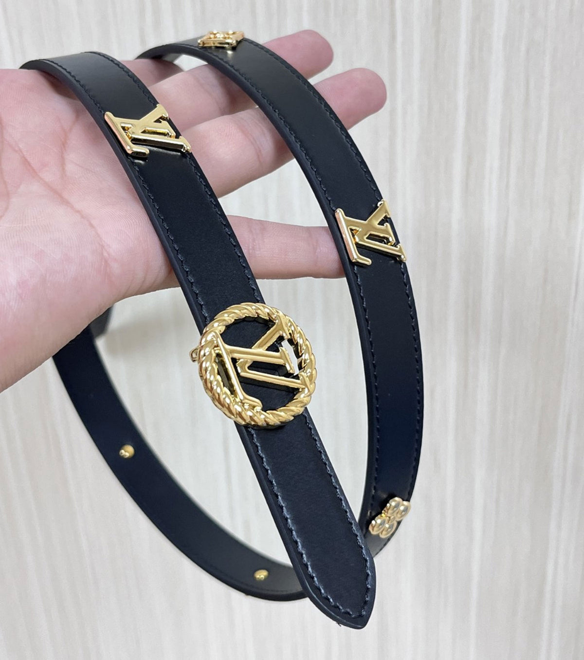 Leather Monogram Belt