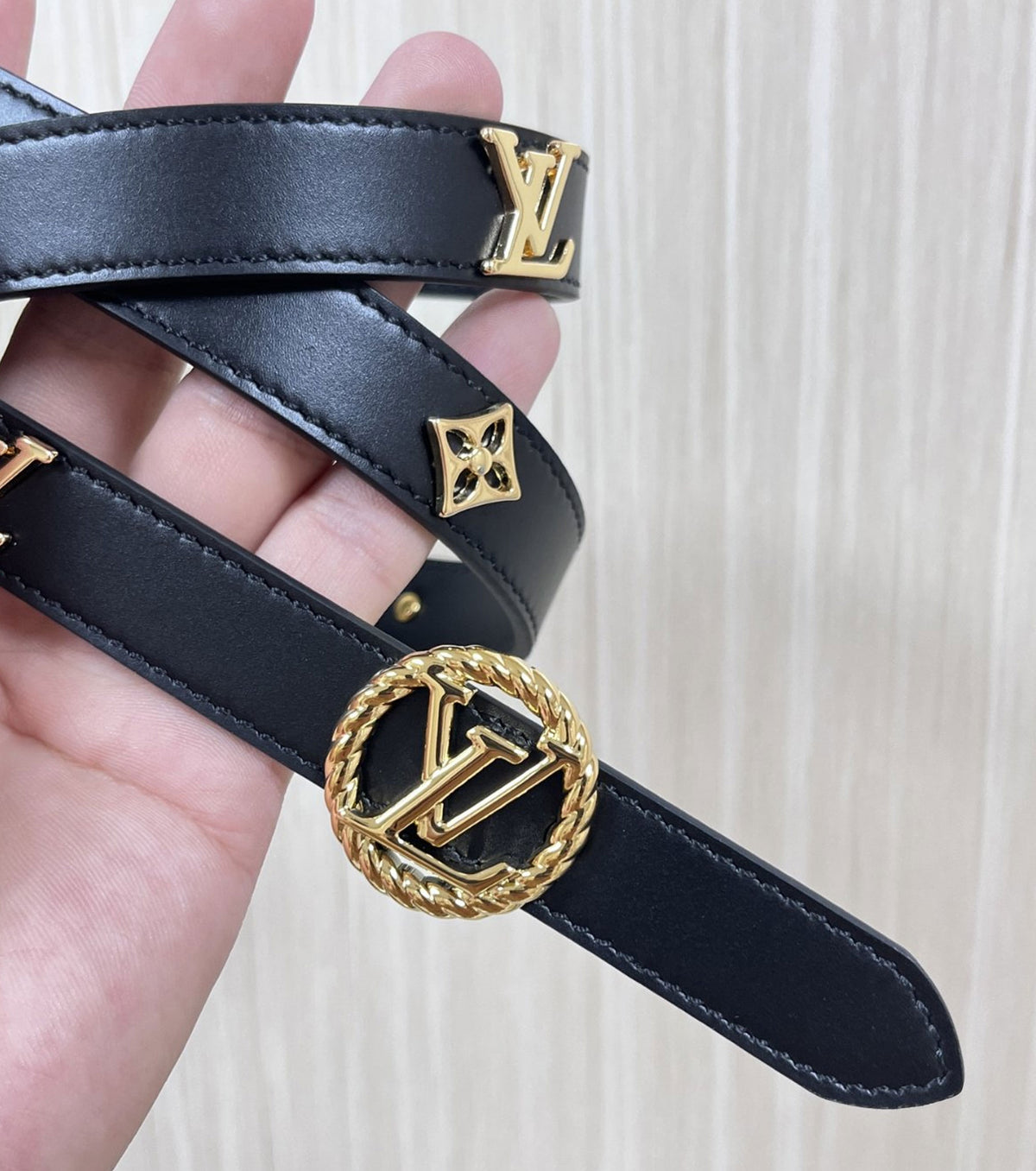 Leather Monogram Belt