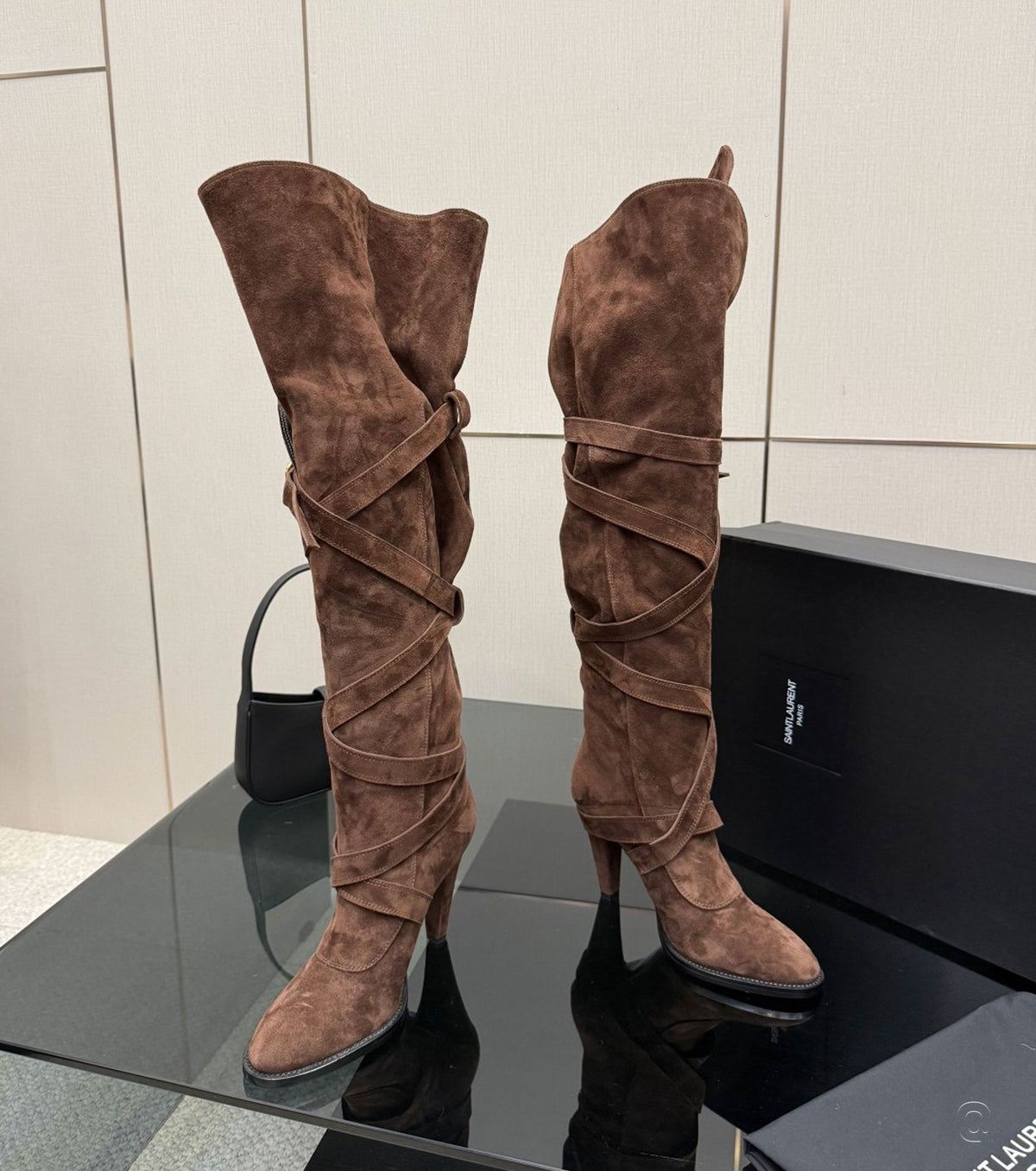 Janis embellished over-the-knee suede boots