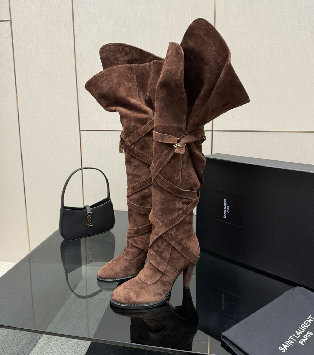 Janis embellished over-the-knee suede boots