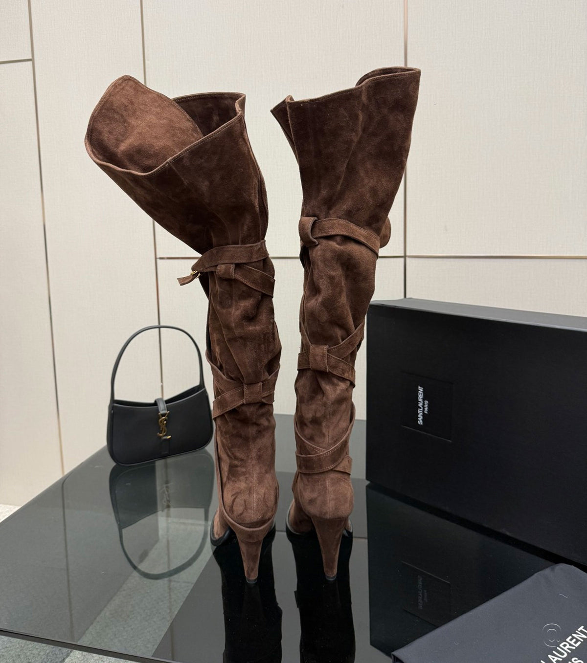 Janis embellished over-the-knee suede boots