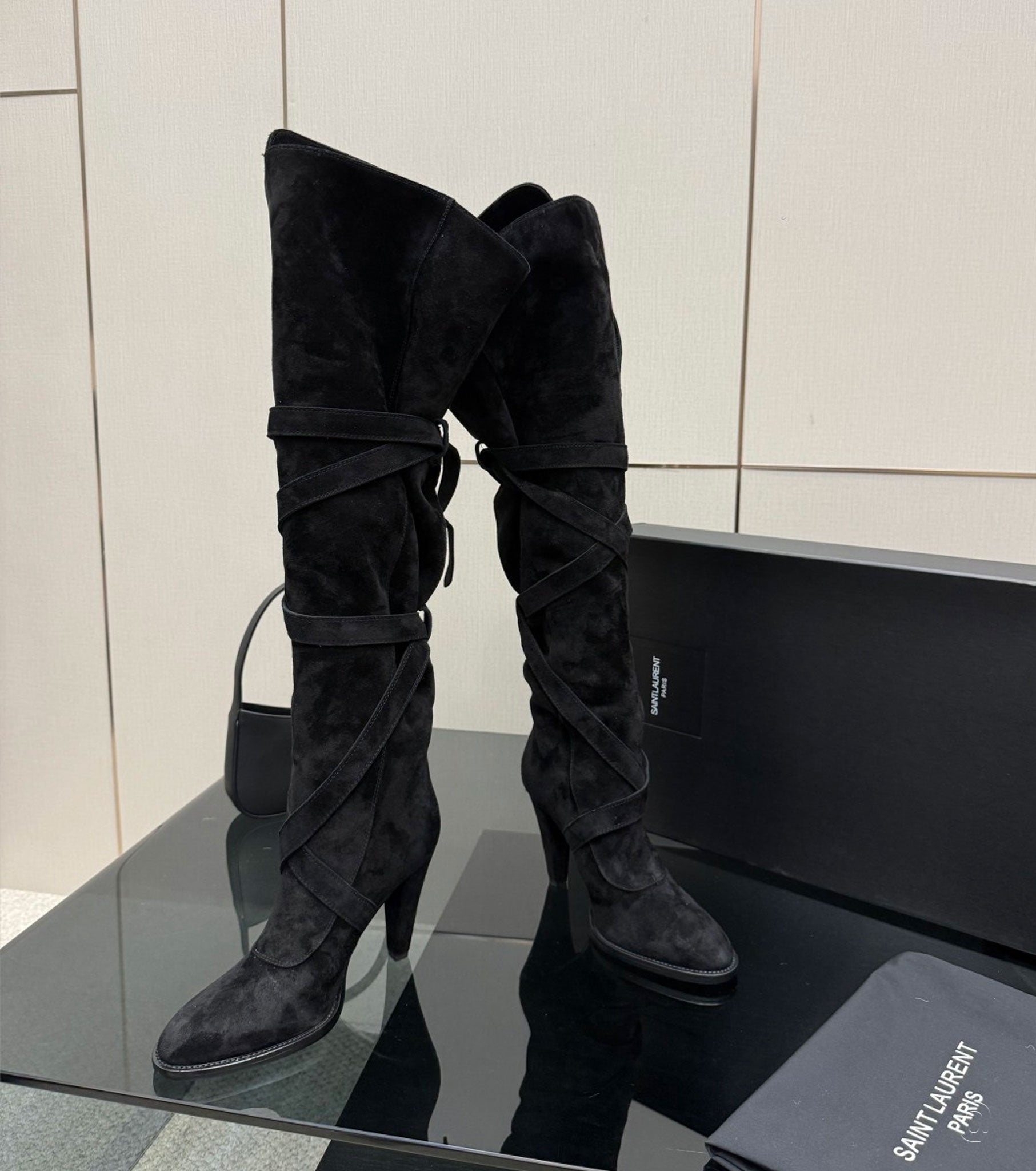 Janis embellished over-the-knee suede boots