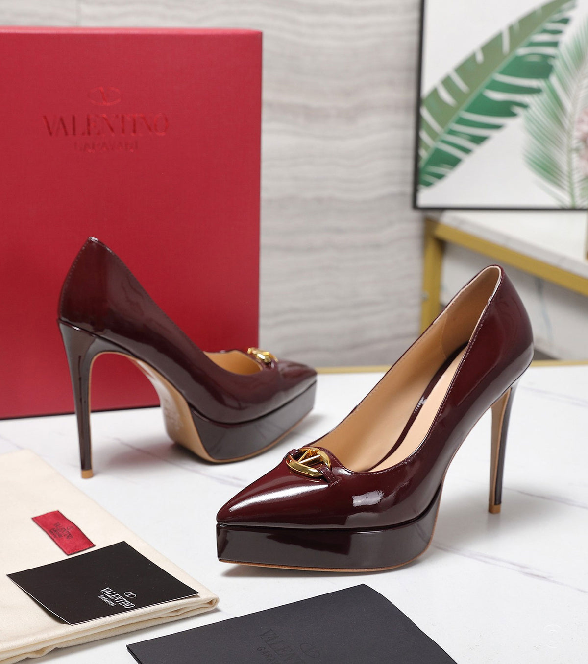 Patent leather high heels