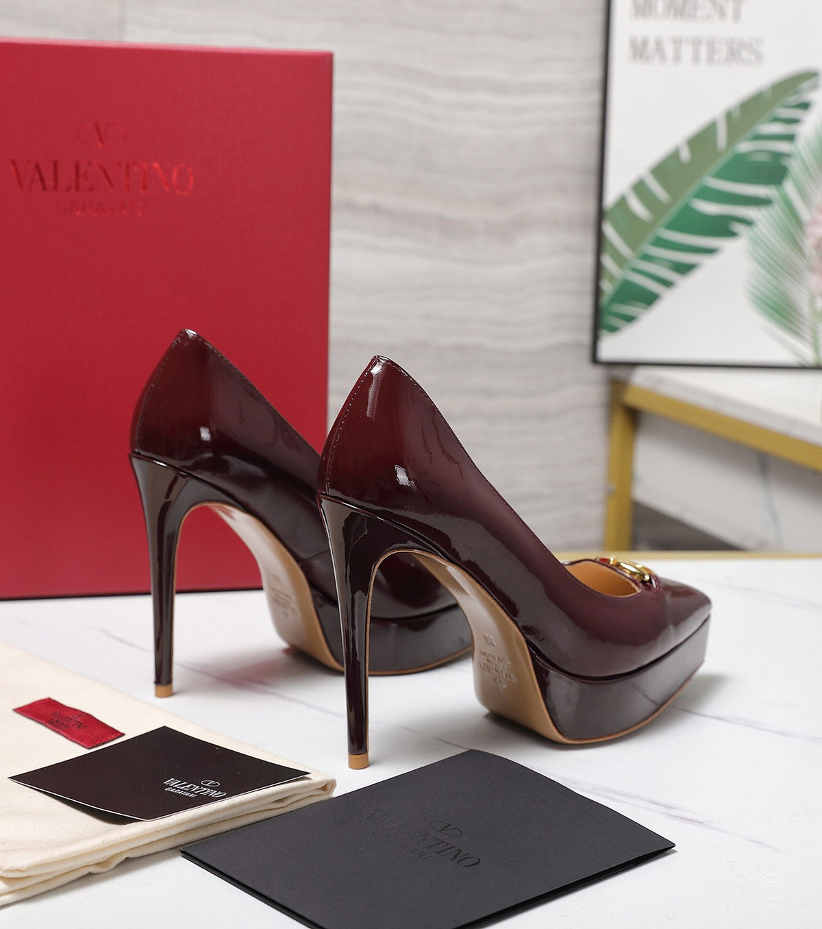 Patent leather high heels