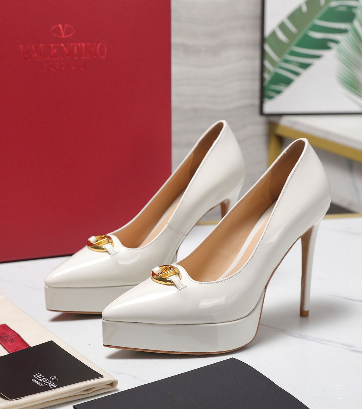 Patent leather high heels