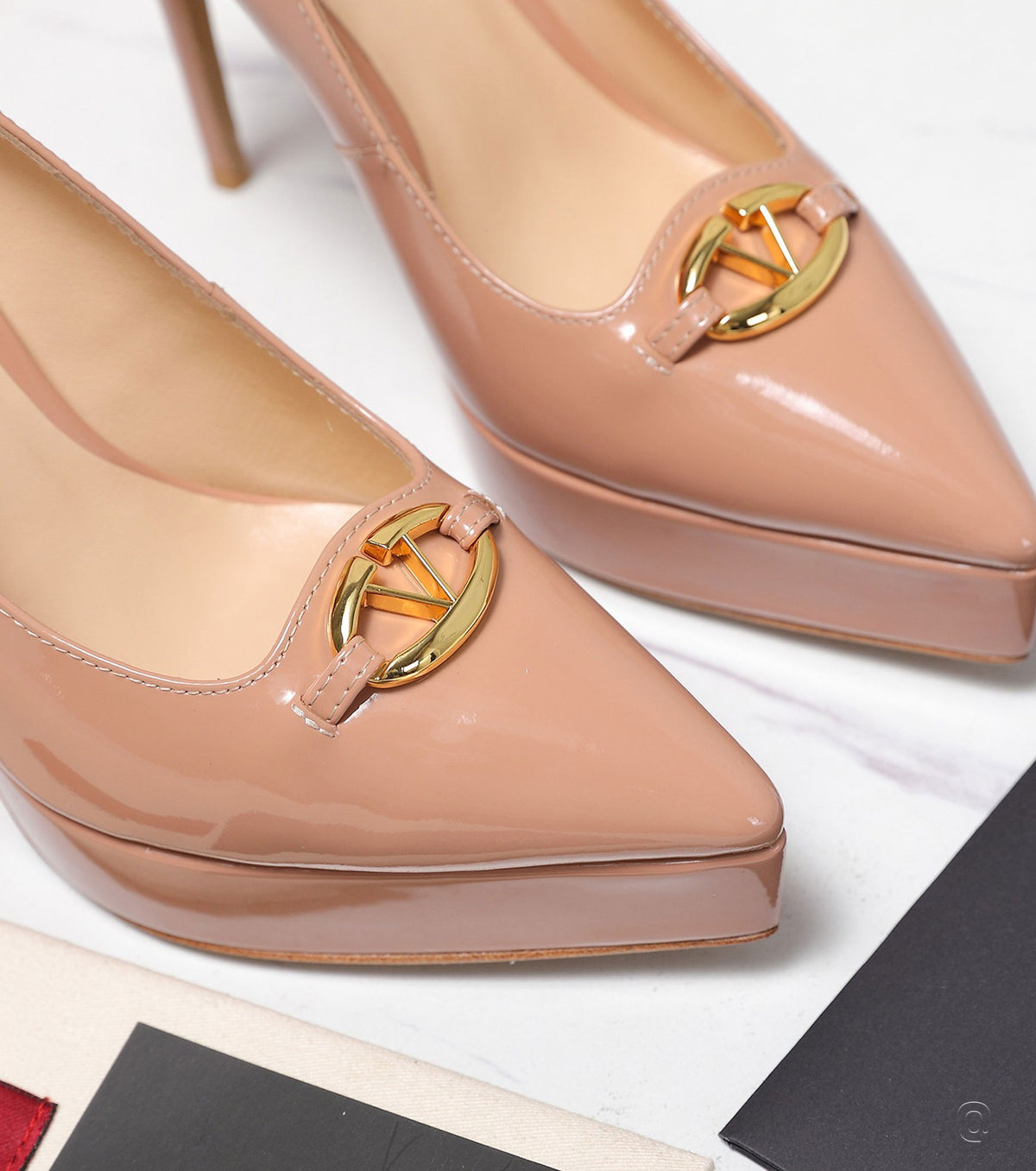 Patent leather high heels