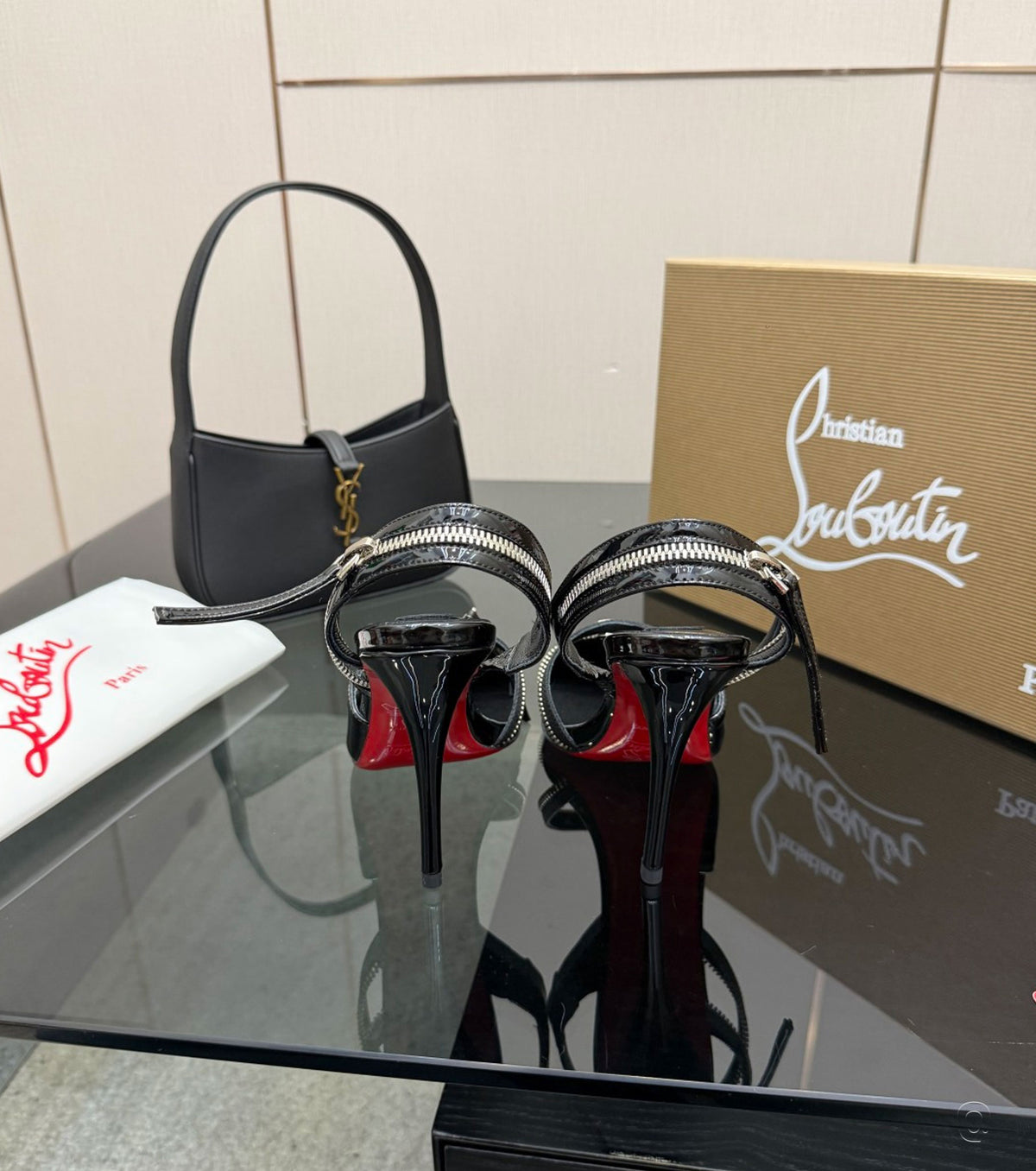 Leather slingback pumps