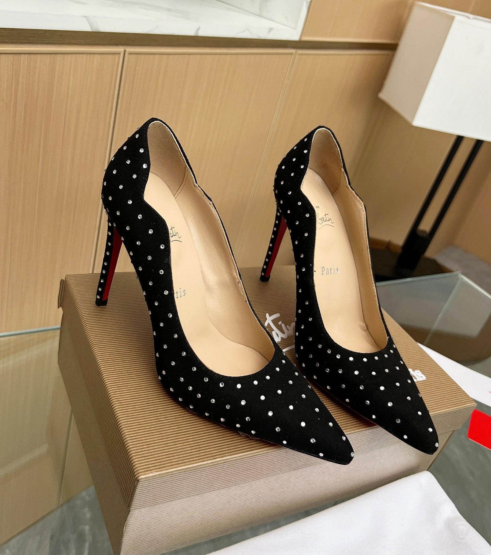 Велурени обувки Hot Chick 100 Plume