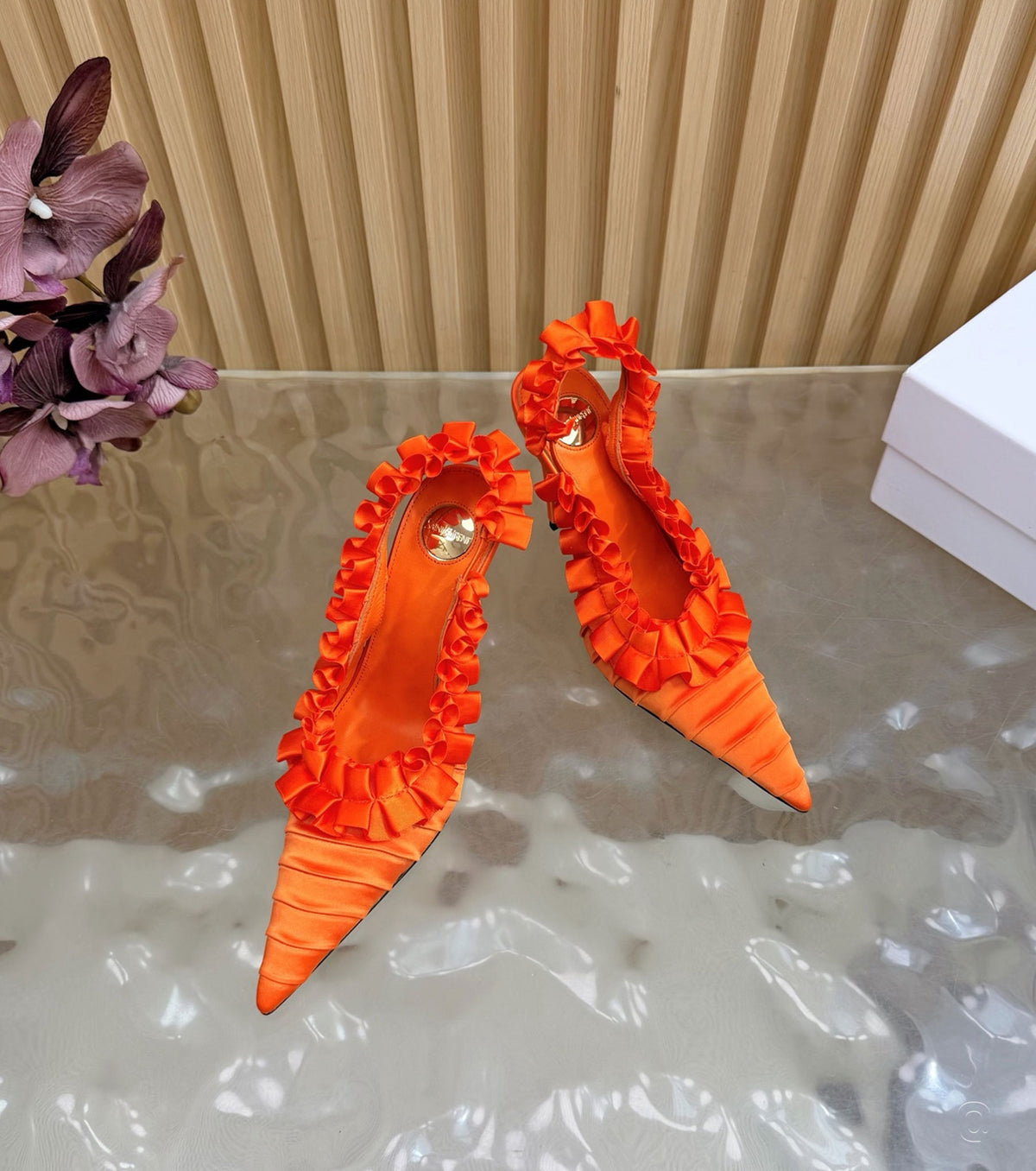 MADELEINE slingback pumps in silk taffeta