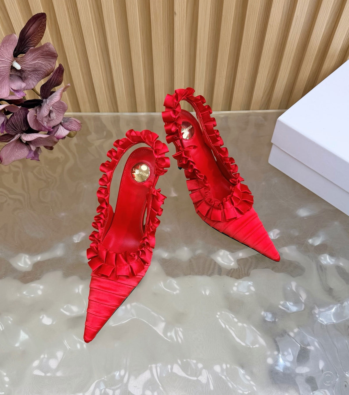 MADELEINE slingback pumps in silk taffeta