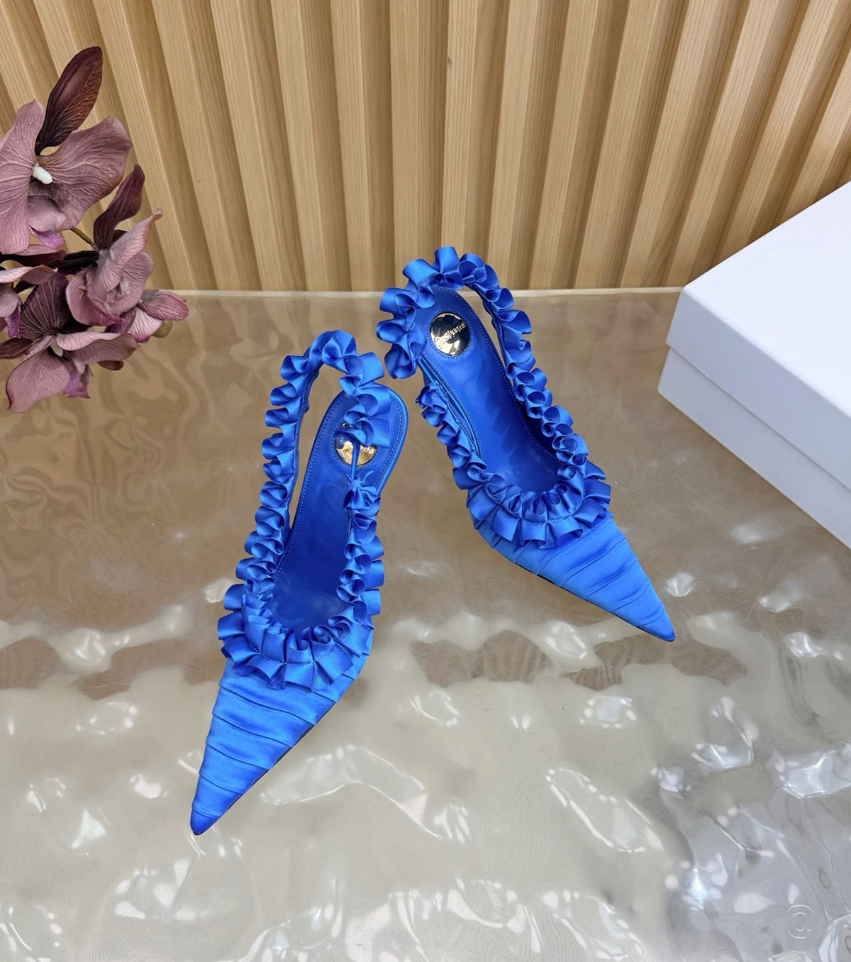 MADELEINE slingback pumps in silk taffeta