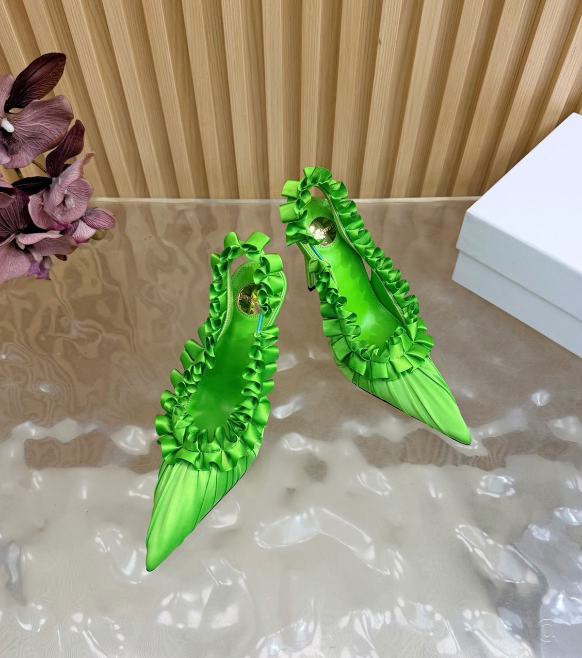 MADELEINE slingback pumps in silk taffeta