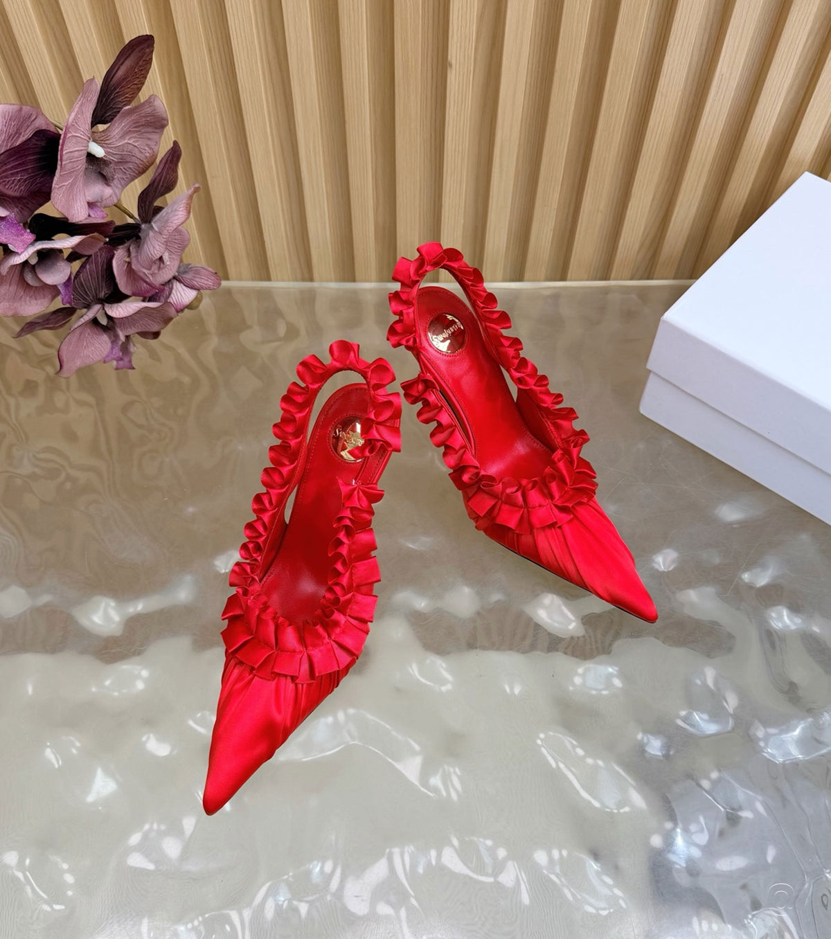 MADELEINE slingback pumps in silk taffeta