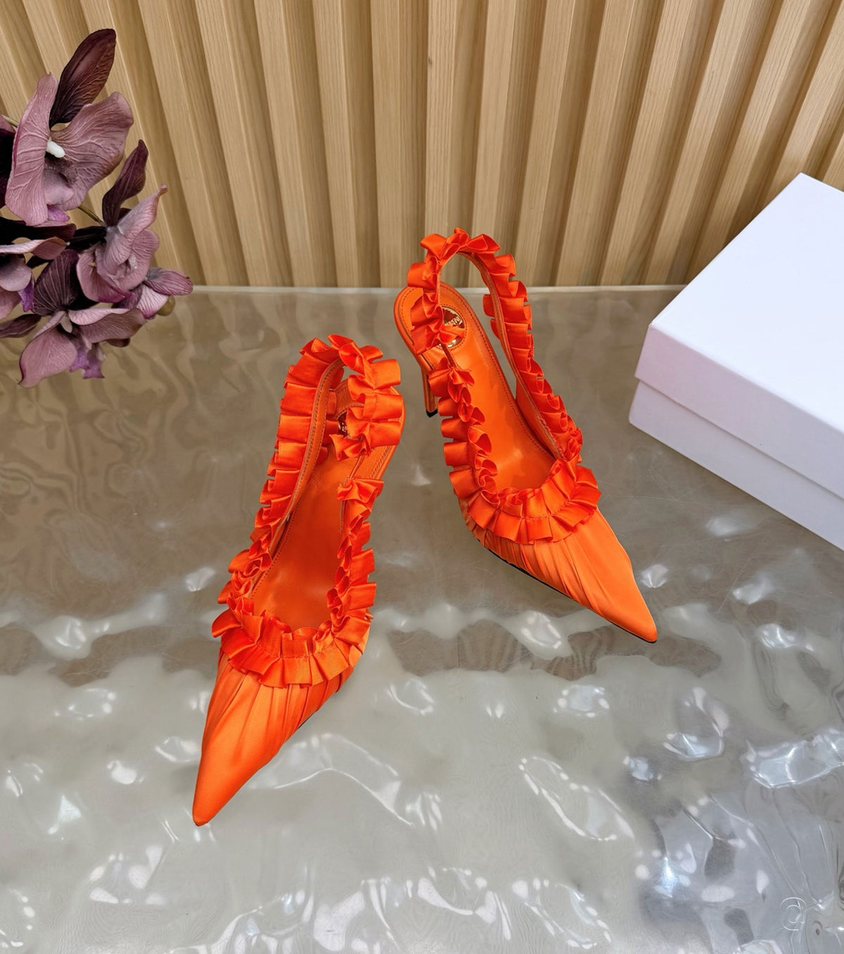 MADELEINE slingback pumps in silk taffeta