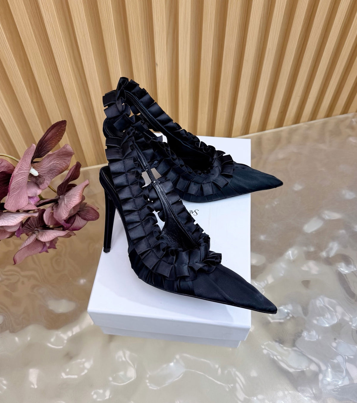 MADELEINE slingback pumps in silk taffeta