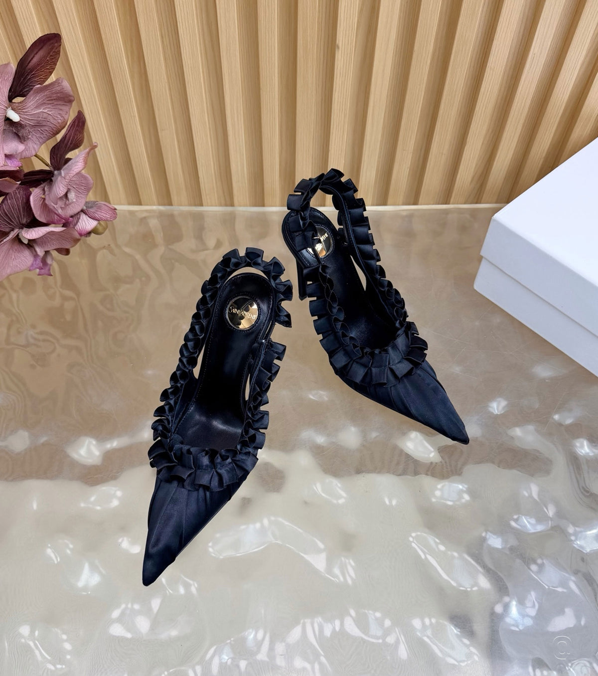 MADELEINE slingback pumps in silk taffeta