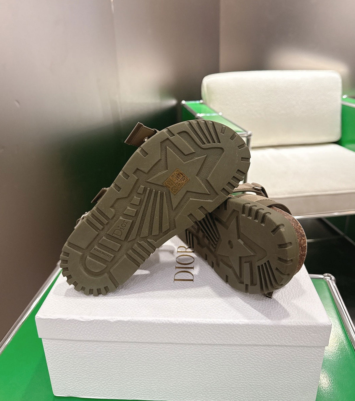 Lambskin and Technical Fabric Sandal
