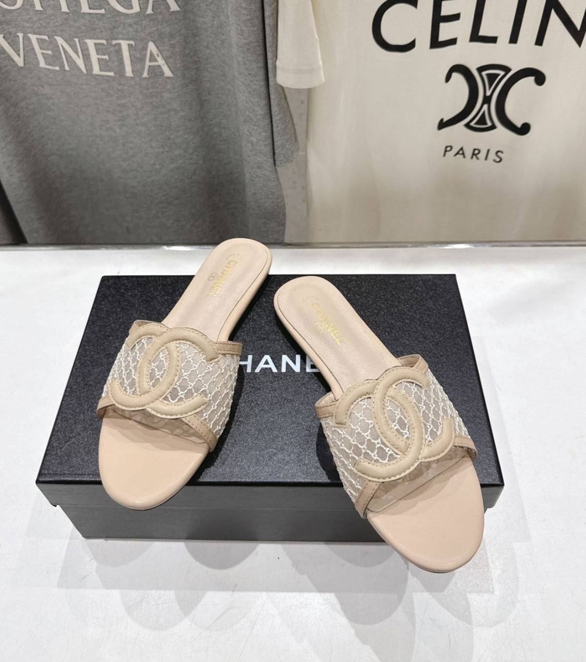 Leather slides