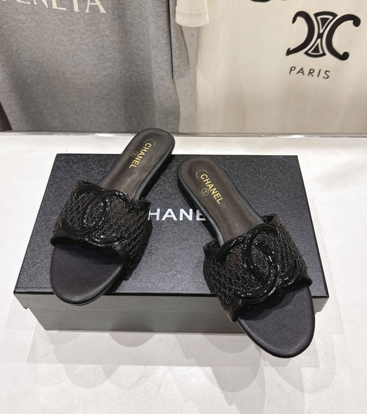 Leather slides