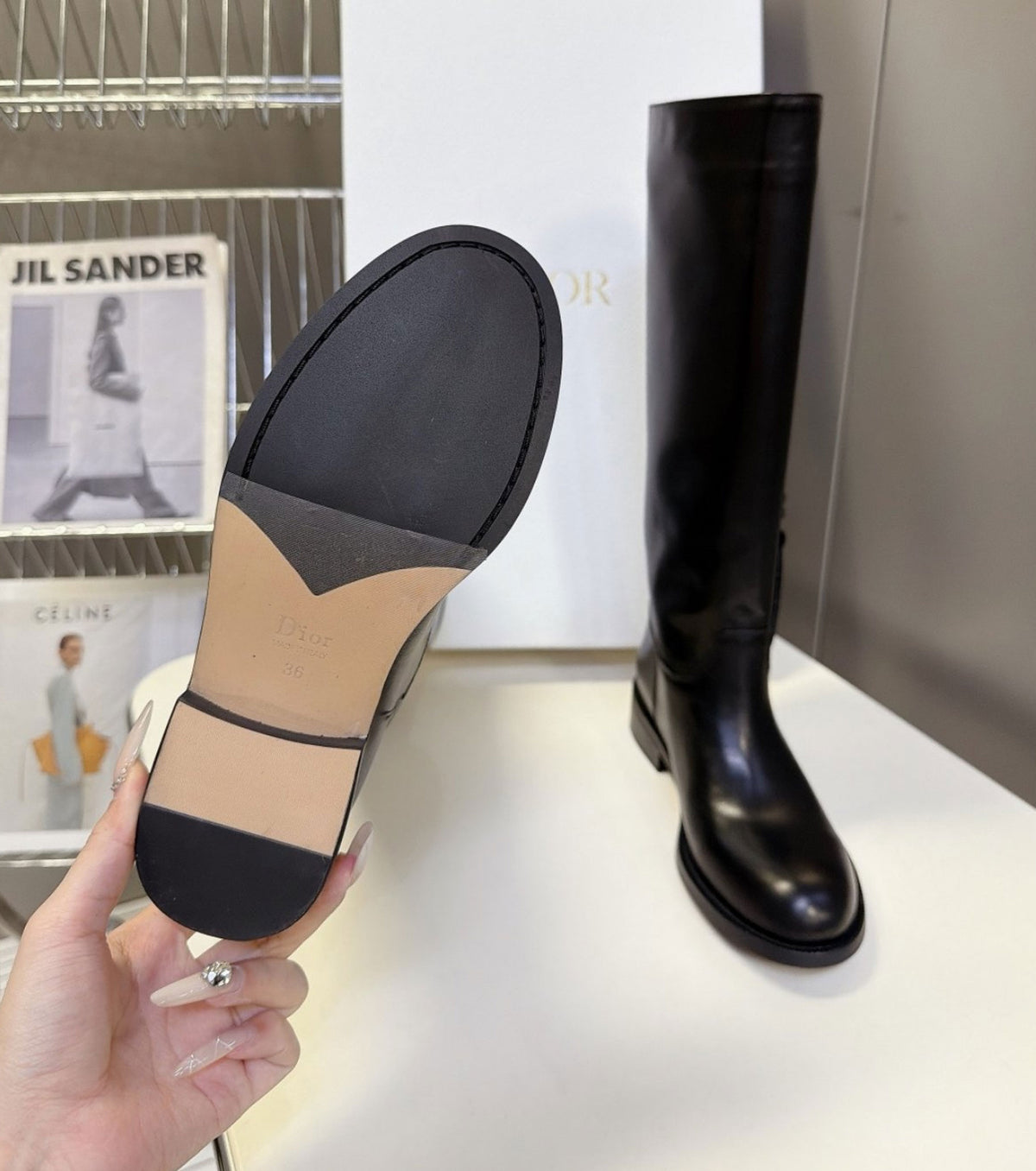 Leather boots