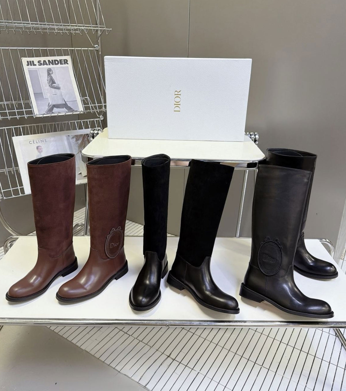 Leather boots