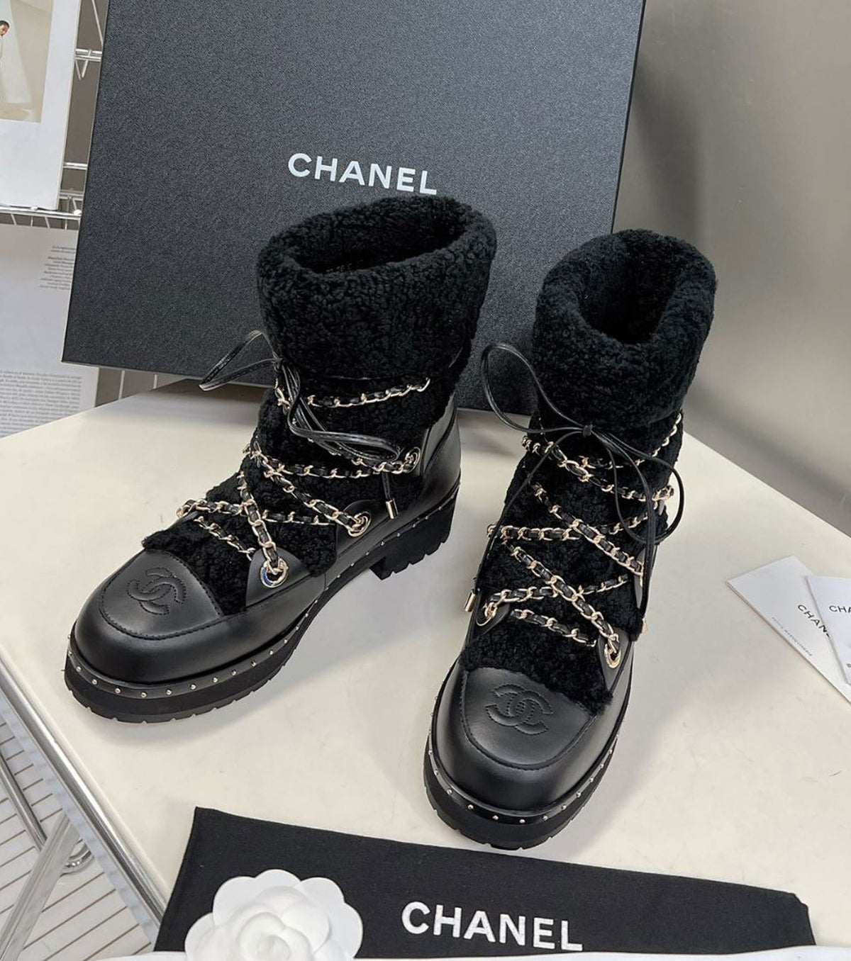 Leather boots