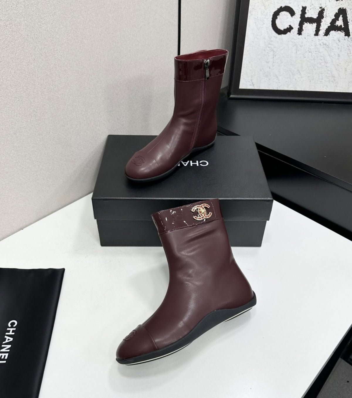 Leather boots
