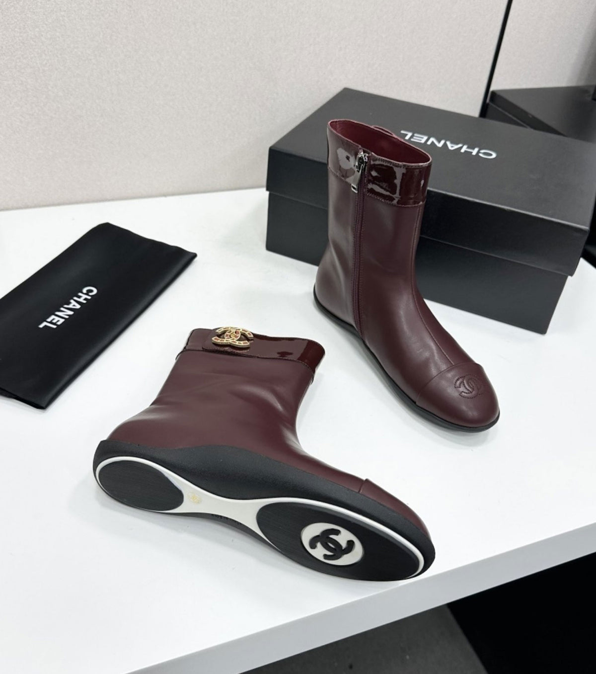 Leather boots