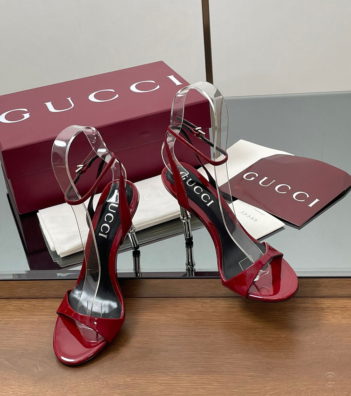 Bamboo-effect heel sandals