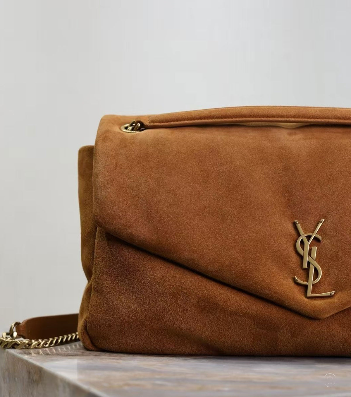 Calypso Large padded suede shoulder bag