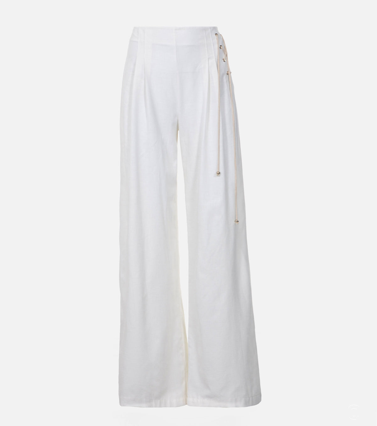 Панталон с висока талия и декоративни връзки