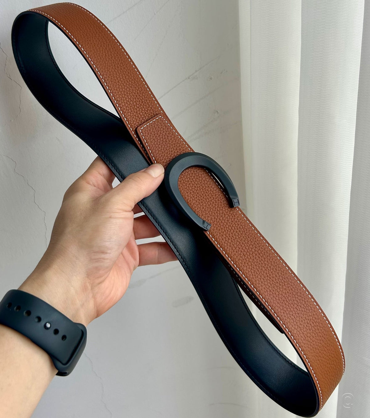 Luck belt buckle &amp; Reversible leather strap 38 mm