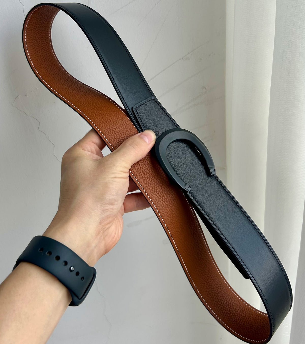 Luck belt buckle &amp; Reversible leather strap 38 mm