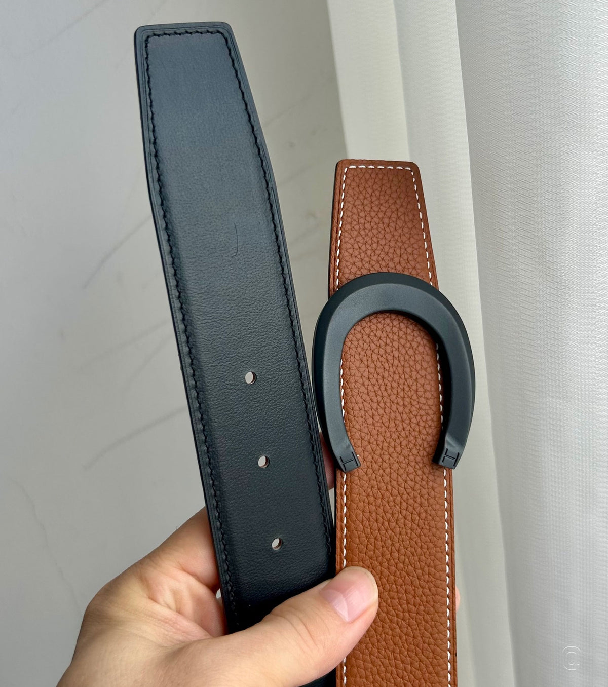 Luck belt buckle &amp; Reversible leather strap 38 mm