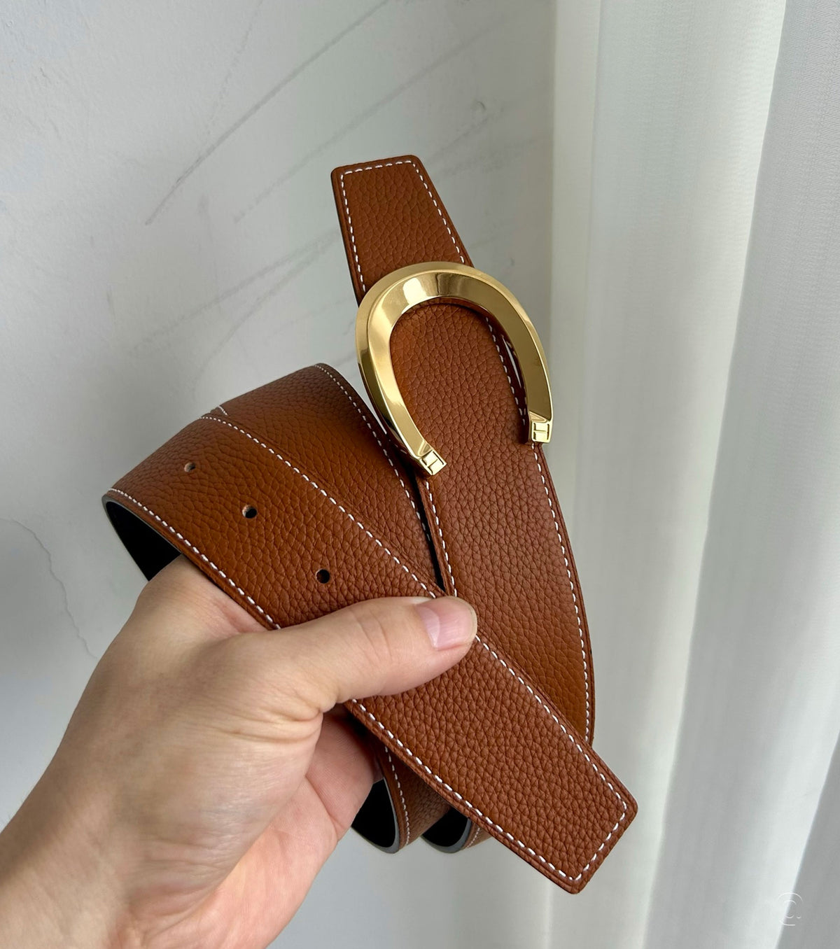 Luck belt buckle &amp; Reversible leather strap 38 mm