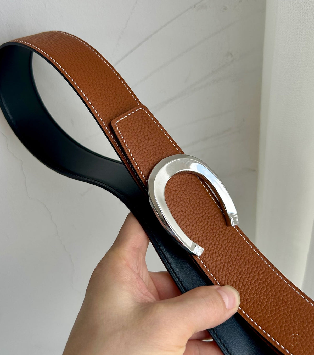 Luck belt buckle &amp; Reversible leather strap 38 mm