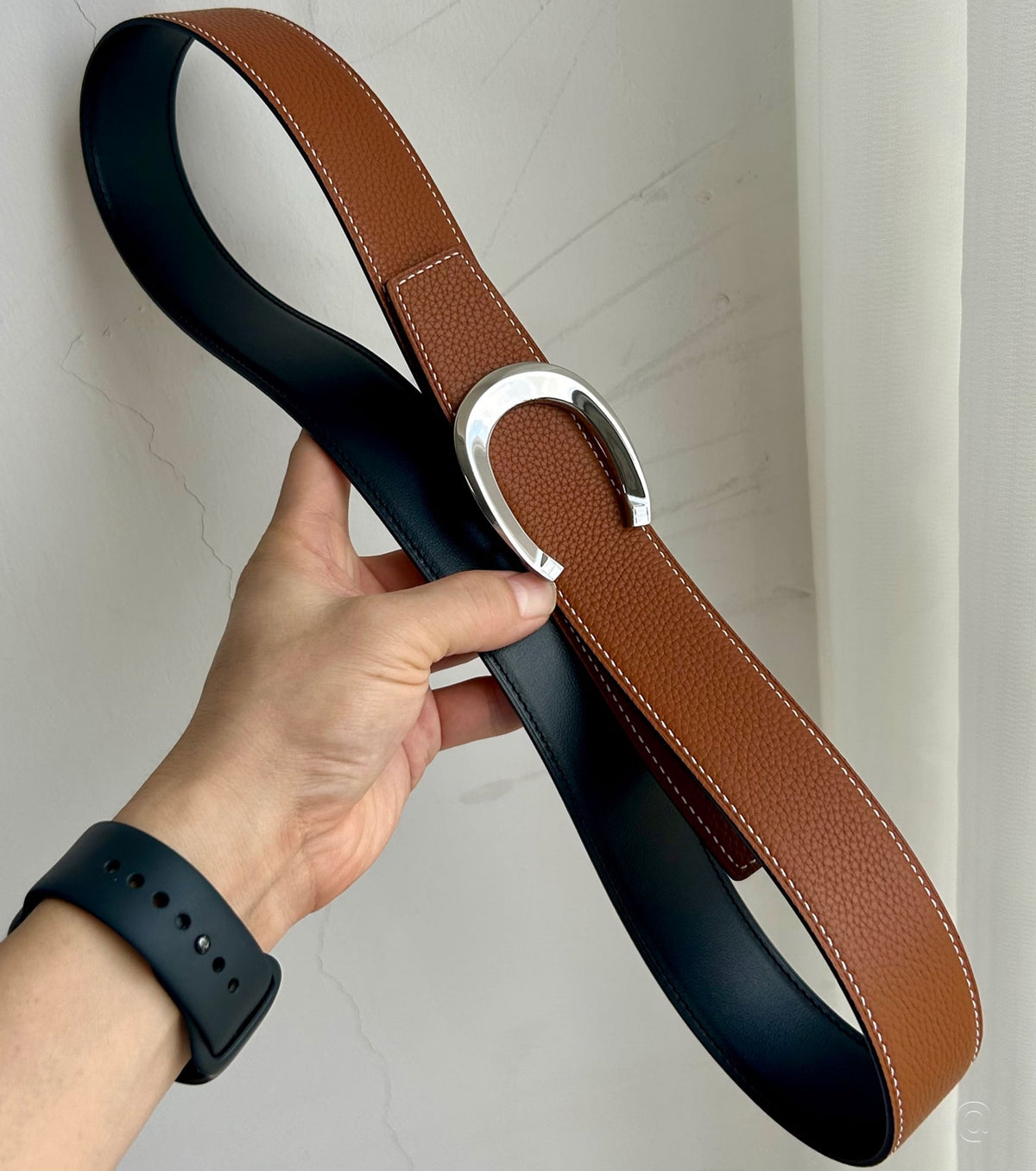 Luck belt buckle &amp; Reversible leather strap 38 mm