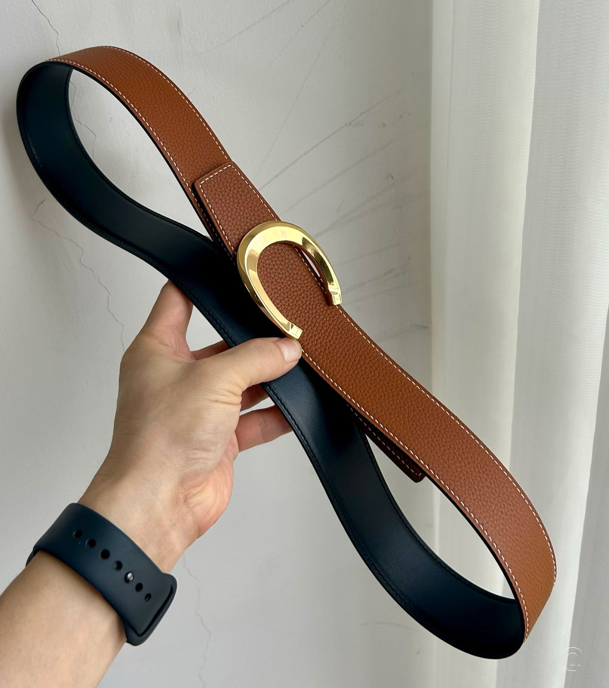 Luck belt buckle &amp; Reversible leather strap 38 mm