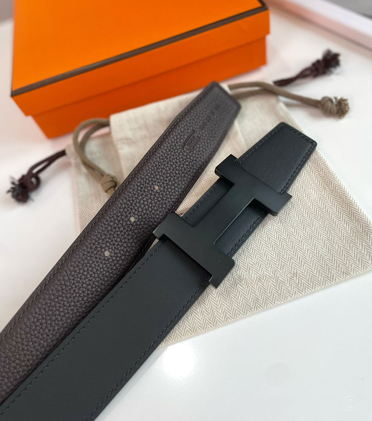 Катарама за колан Constance и двустранна кожена каишка 38 мм