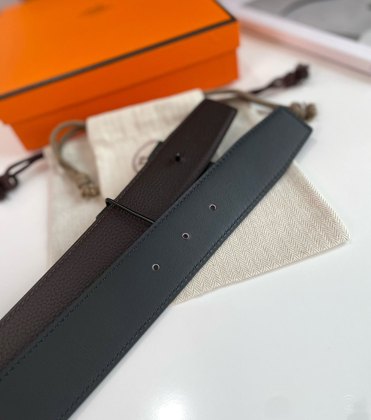 Катарама за колан Constance и двустранна кожена каишка 38 мм