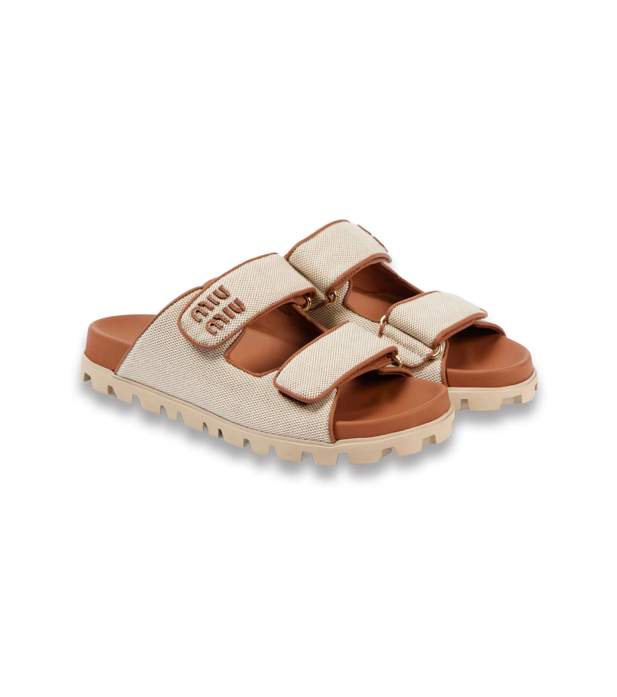 Canvas and Leather Sandals