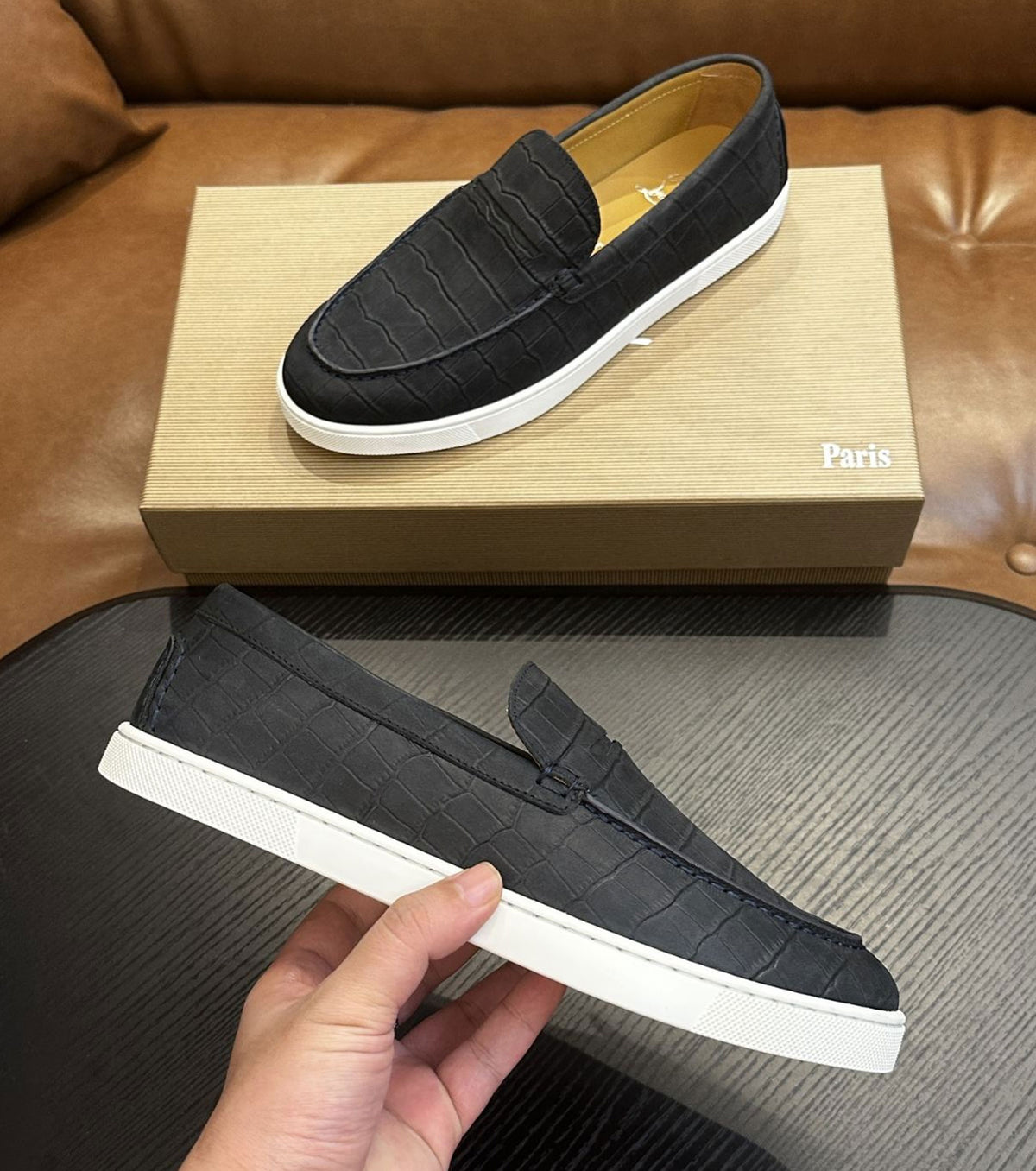 Leather loafers