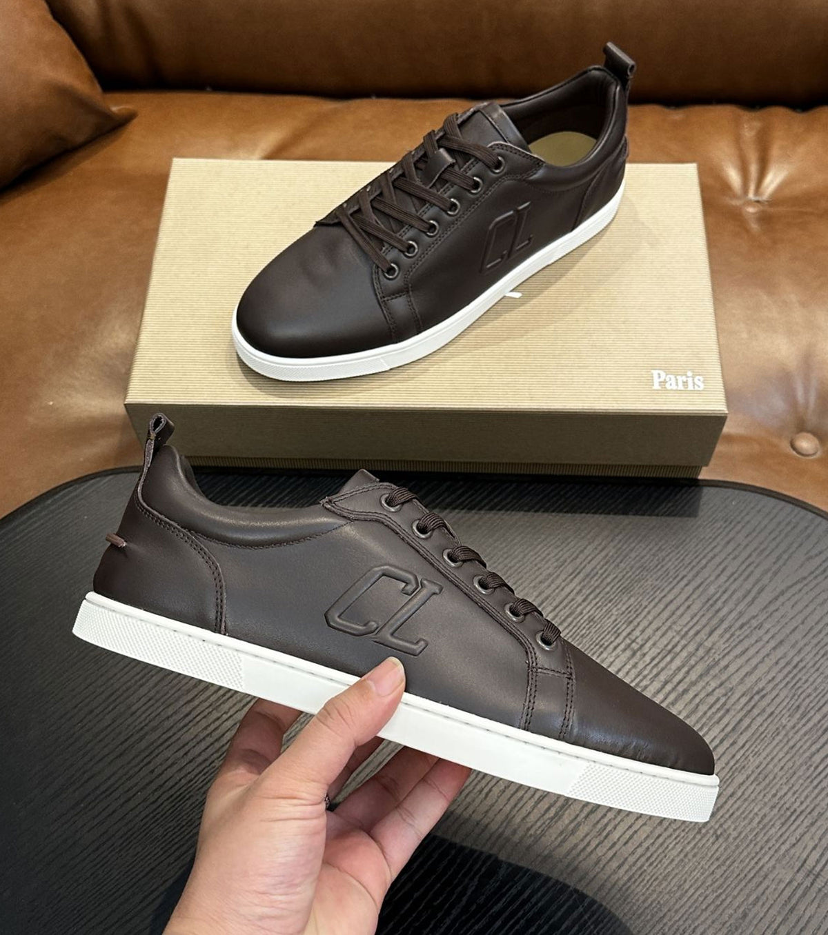 Leather sneakers