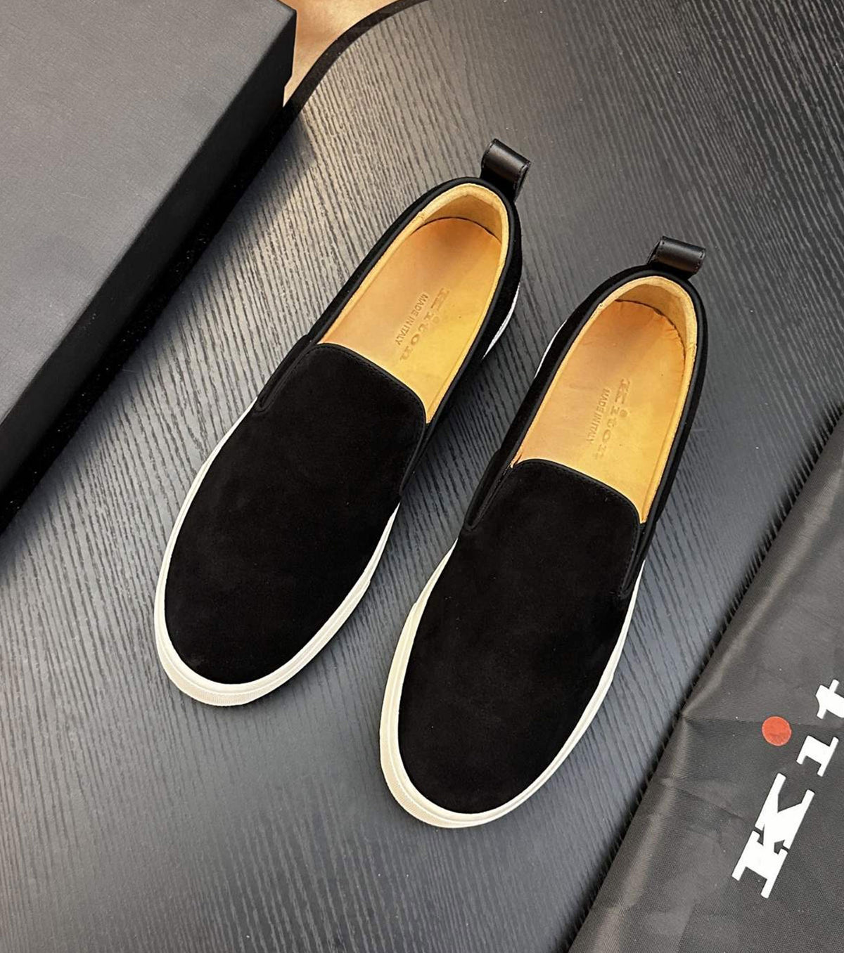 Suede slip-on sneakers