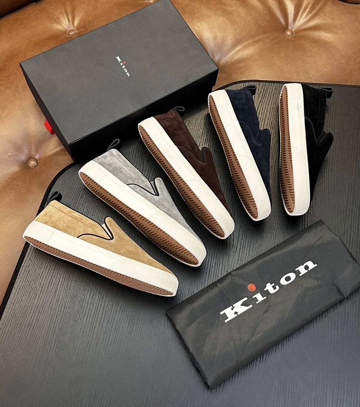 Suede slip-on sneakers
