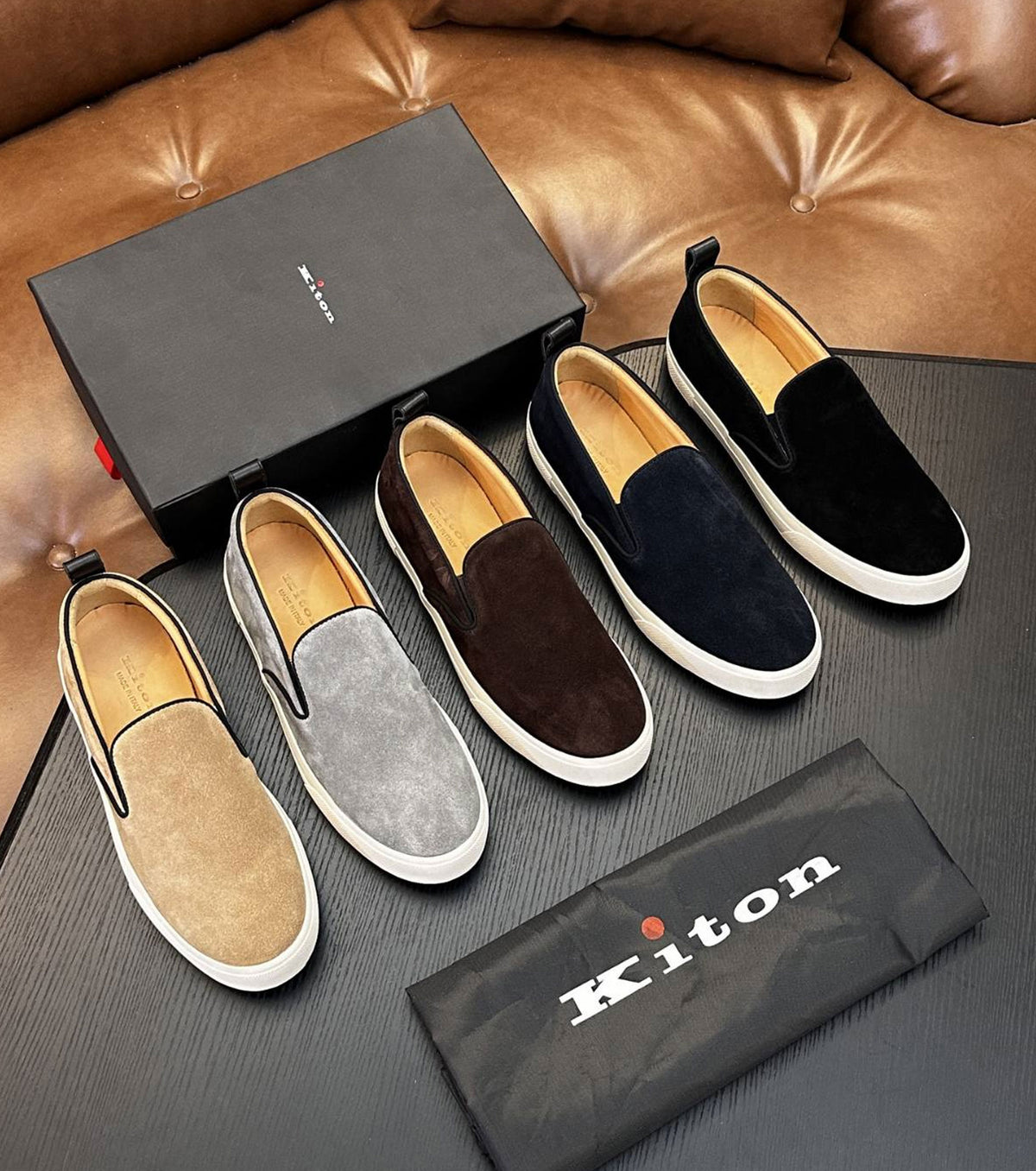 Suede slip-on sneakers