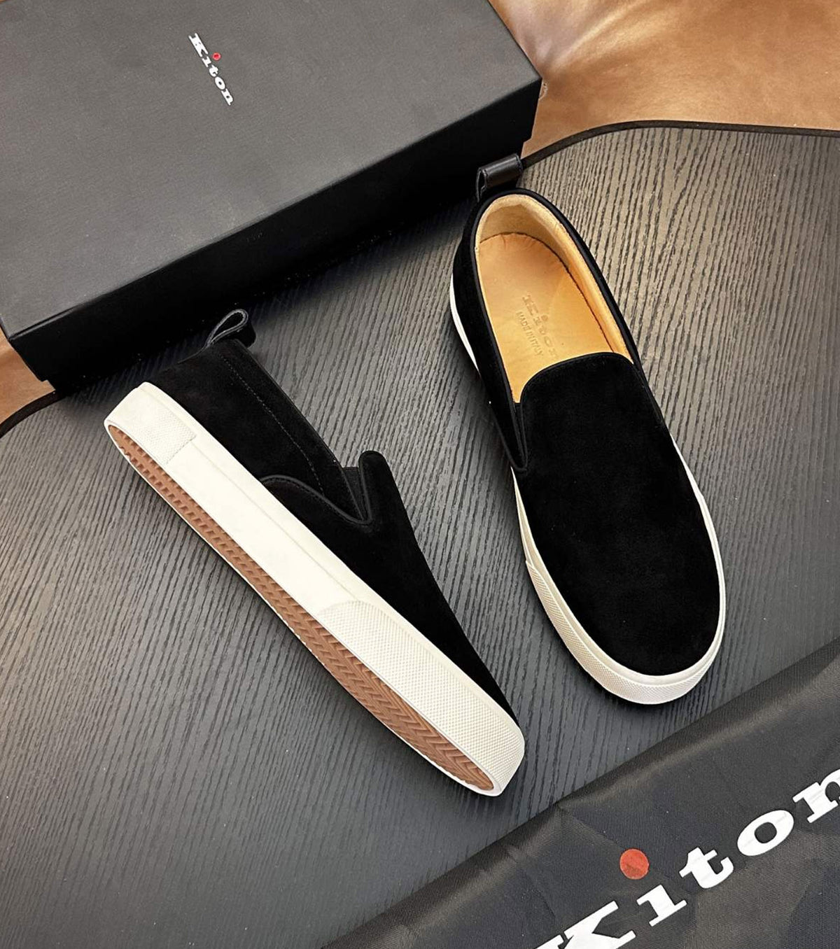 Suede slip-on sneakers
