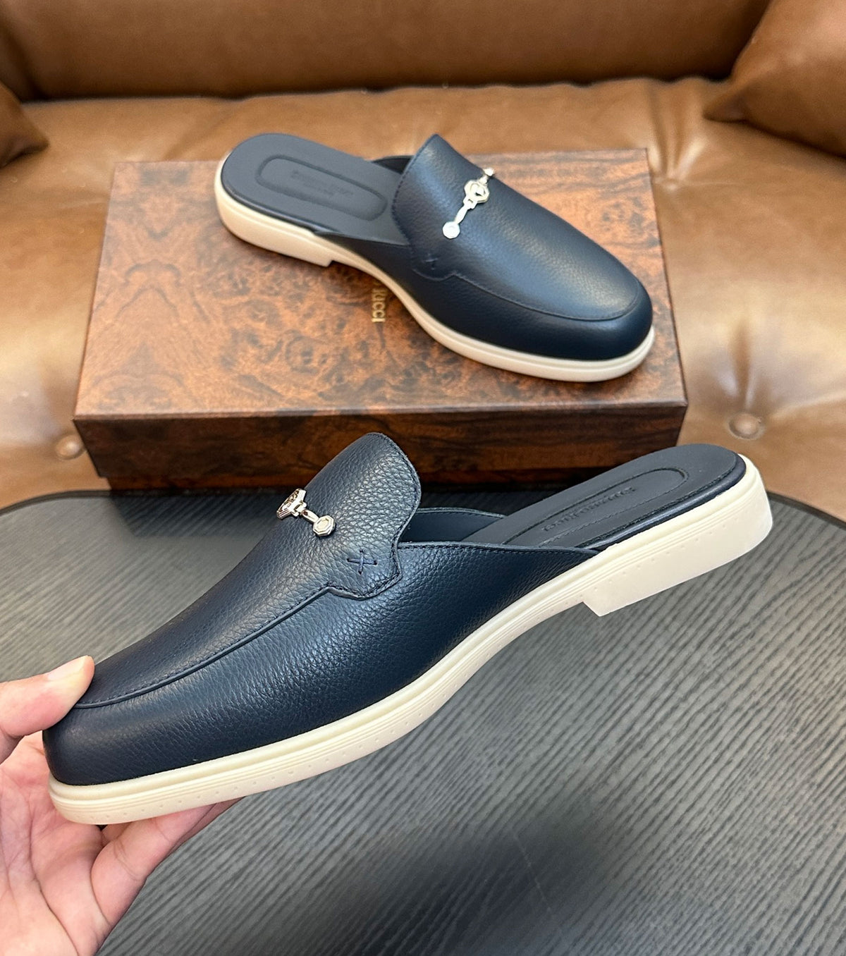 Leather loafers